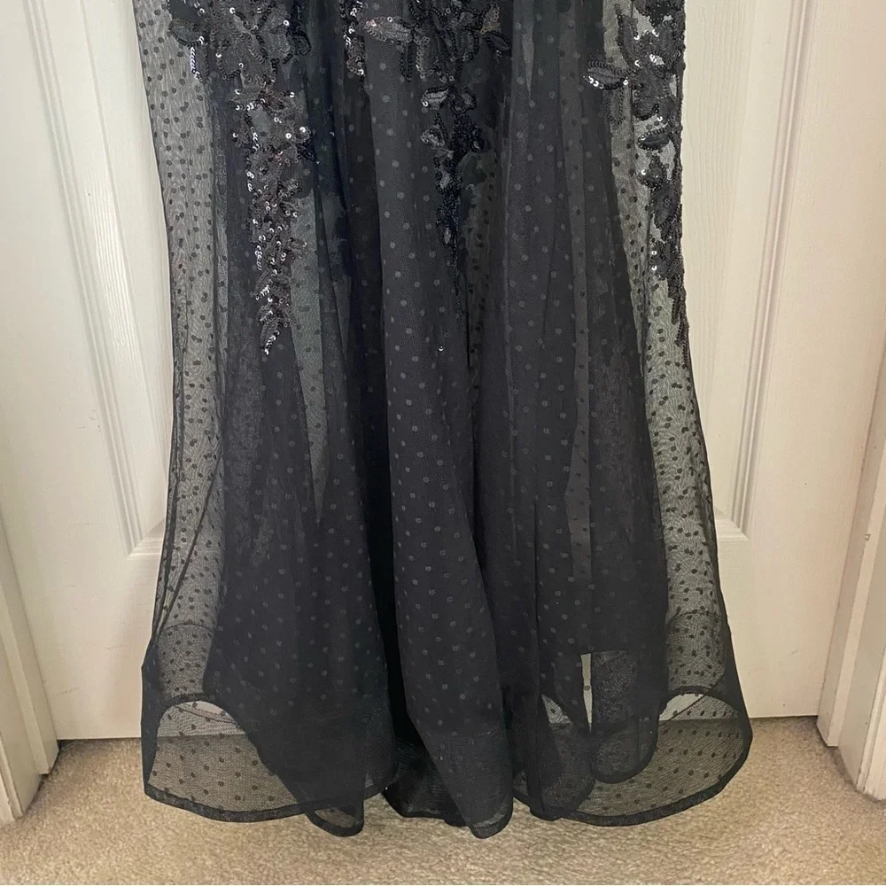 Windsor Livia Sequin Mesh Mermaid Dress Black Junior Size 5/6 - Picture 10 of 15